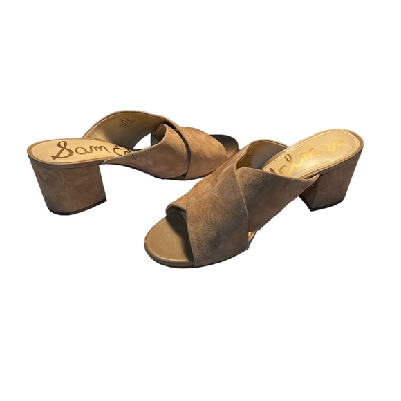 Sam Edelman Stanley tan suede Block Heel Mules Size 11 - Picture 3 of 6